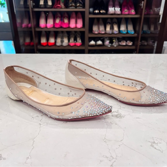 Christian Louboutin Follies Strass Flats, size 37 - Picture 5 of 14